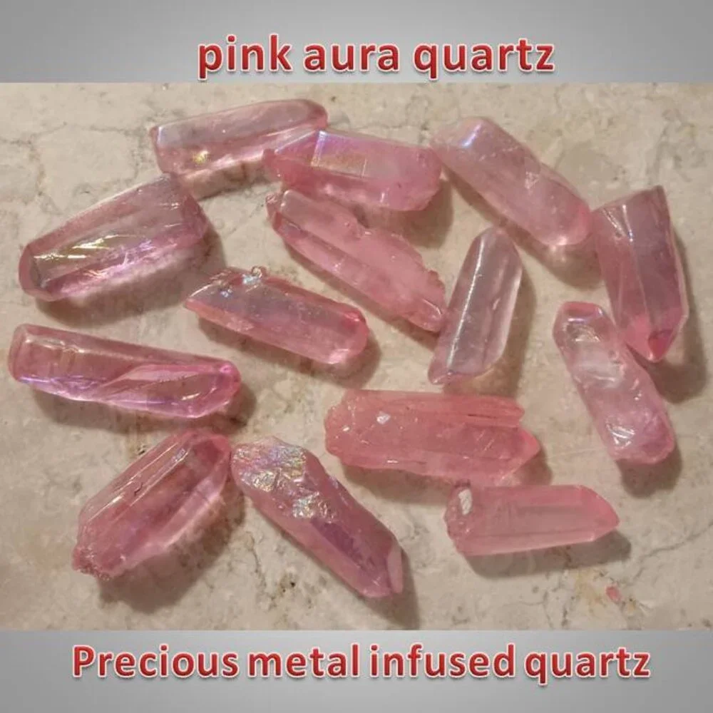 ONE pink aura quartz point